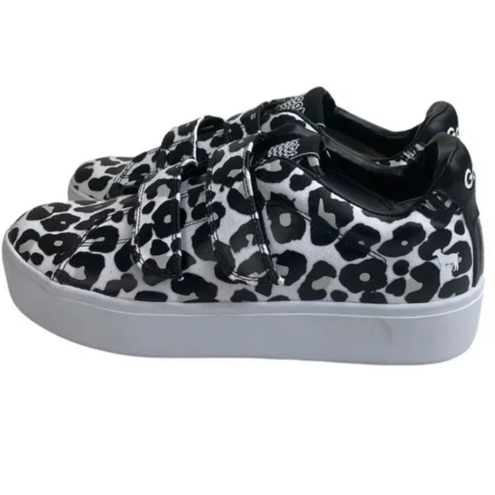 NWOT Black Cheetah Leopard Print Platform Goats Sneakers size 8.5